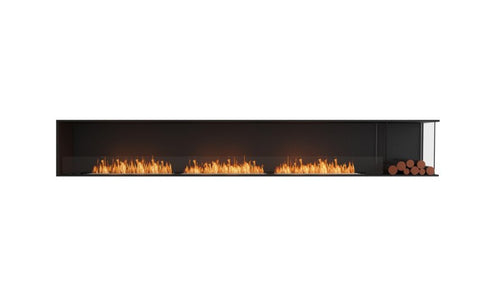 Ecosmart Fire Flex 140RC.BXR Right Corner Fireplace Insert - Black Finish / Stainless Steel Burner - ESF.FX.140RC.BXR